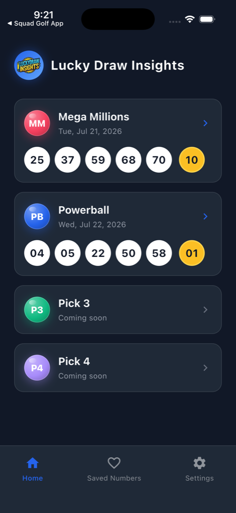 Home — latest draws for every game